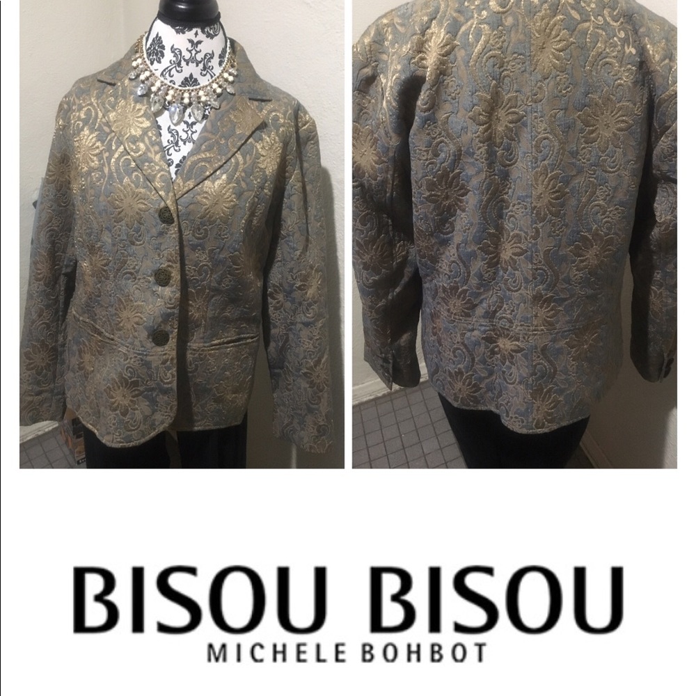✨New Gorgeous Gold Blue Blazer ✨